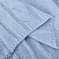 Cardigan za žene pletenje lagane ležerne prilike nepravilnog džemper za rever kardigan plavi xxl