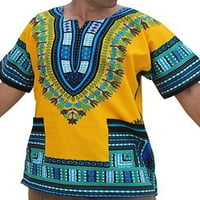 NIUER MAN DASHIKI Majica Afrički print T majice Hippie Ljetni vrhovi Casual BluZA Tribal Festival Tee