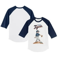 Tiny Tiny Turpap Bijela mornarica Detroit Tigers Clemente Raglan rukava majica