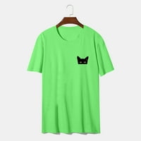 Amtdh ženske majice moda modna mačka tiskana pulover kratki rukav teen djevojke plus veličine T majice