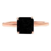 1.5ct Asscher Cree Crno prirodni ony 18k ružičasti ružičasti zlato graviranje izveštavanja godišnjice Angažovanje vjenčanog pasijansa Veličina prstena 8.25