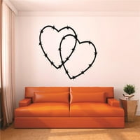 Prilagođeni zidni naljepnica: Barbwire Heart Doc dekor Dnevna soba Spavaća soba Slika Art
