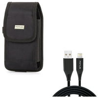 Clip Case Real W 10FT USB kabl za iPhone XS - Čvrsta torbica za poklopac Canvas Holster, kabel za punjač
