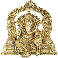 Exotic Indija Raja Ganesha sjedi na tronu - mesingano statue