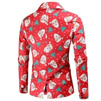Pxiakgy odijelo za muškarce Hlače Božićna odijelo Dva povremena odijela Muška modna jakna Muška odijela i odijela crvena + 4xl