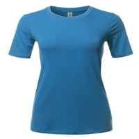 A2Y ženska osnovna čvrsta premium pamuk kratkih rukava CATC majica TEE TOPS Blue Mist 2xl