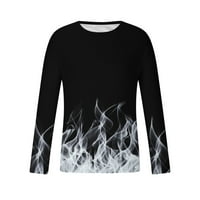Uorcsa Popularni odmor Novi modni rukav 3D printanje majica labava posada pulover podloge Top bluze