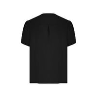 Petal rukavi za žene Plain Casual V izrez Kratki rukav majica Relapirani fit Ljetni tines Dressy Ladies Tunics Comfy Trendy bluza Black XL