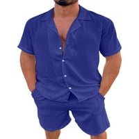Muška salona za salon dva trenerka set rever rete Casual Outfit Muška vreća od plaže Plava Plava L