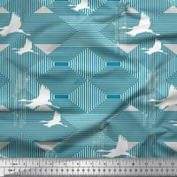 Soimoi Japan Crepe Satin Tkanina Geometrijska i leteća roda ptica od tiskane tkanine sa dvorištem širom