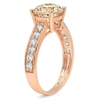 2.18ct okrugli rez smeđi prirodni morgatit 14k ružičasti ružin zlato ugraviranje izjava bridalna godišnjica angažman vjenčani prsten veličine 3,75