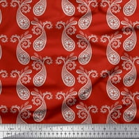Soimoi Crvena pamučna proizvodna tkanina Cvjetna i Paisley ispisana zanatska tkanina sa dvorištem širom