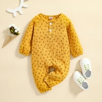 Seyurigaoka Baby Girls Romper, cvjetni print okrugli ovratnik dugih rukava jednodijelni