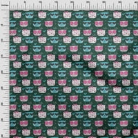 Onuone viskoza šifon teal zelena tkanina Mačka lica životinja šivaći materijal za šivanje tiskane tkanine pored dvorišta široko