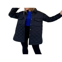GENUISKIDS Ženska prekrivana jakna s remenom lagane ležerne prilične pune boje jednobojne kaputice na dugim rukavima kaput