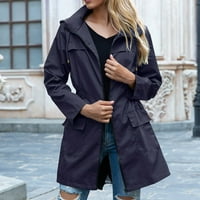 Zimski kaputi za žene Čvrsta boja elegantna jakna dugih rukava otporni na protupožarni listovi sa zatvaračem
