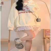 Danceemangoo Kawaii japanska odjeća Duhovi s dugim rukavima TEE ružičasti anime harajuku Rabbit medvjed