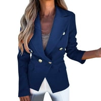LowRofile Blazers odijelo jakne za žene Ležerne prilike na dugim rukavima LAVEL tipka Plus Veličina Radni zimski pad otvorenog kaputa za prednju jaknu
