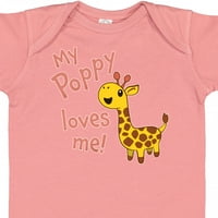 Inktastic Moj poppy voli me - slatka Giraffe poklon baby boy ili baby girl bodysuit