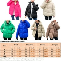 Ženske jakne s dugim rukavima Jakne vrećice zima topla odlaza od pune boje labavi odmor zadebljani jakna Green XL