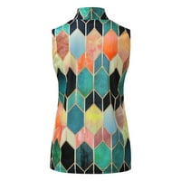 Ženski prsluk Camis Camisole modni vrhovi rezervoara V-izrez Geometrijsko cvjetno tiskovina bez rukava bez rukava TEE Labava ženska odjeća