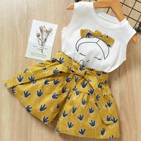 Djevojke Outfits BABY BOUQUET napravljen sa odjećom za djecu + poklopci bez rukava s rukavima cvjetna majica Djevojke Crtani kratke hlače Toddler Tee Odjeća za djecu Dječji odjeća i odjeću