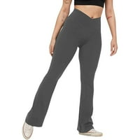 Mveomtd gamaše fitness hlače yoga out workout trčanje ženama sportske joge hlače pod trbuhom materinskom joga hlače tamno siva l