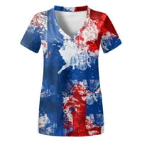 Ženske majice 4. jula Dan nezavisnosti V izrez Džep kratkih rukava od tiskanih majica