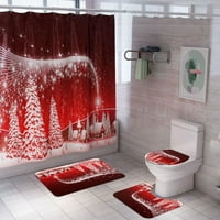 Prodaja klirensa Božićni tuš za tuš s ciradom Curkin Carpet Mat Kombinacija kupaonica WC MAT kupaonica Set zavjesa A7