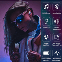 Urban Street Buds Pro True Bluetooth bežični uši za Leeco LE s aktivnim otkazivanjem buke Purple