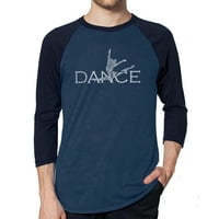 Pop Art Muška Raglan Word Art Majica - Dancer