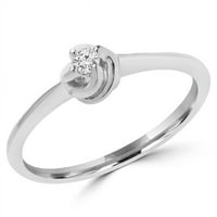MDR130038-3. 0. CT Okrugli dijamantski Obećanje SOLITAIRE prsten u 14k bijelo zlato - veličine 3,75