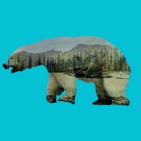 Arktički polarni medvjed muški ocean plavi grafički tee - dizajn ljudi XL