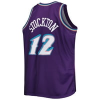 Muški Mitchell & Ness John Stockton Purple Utah Jazz Veliki i visoki tvrdog drveta Klasika Swingman Jersey