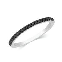 Za vas 1 6cttw crni dijamant u 14K bijelim zlatnim vječnim prstenom, prsten veličine-9