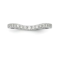 14k bijeli zlatni prsten za prsten za vjenčanje Diamond okrugle veličine 9