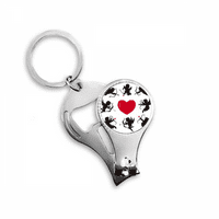 Kupid anđeo crveni srčani contation uzorak za nokte na noktenu ključeve ključeva za ključeva