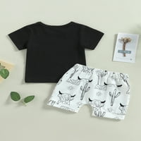 Zapadni novorođenčadi za djecu sa ljetnom odjećom Majice kratkih rukava i krava za glavu Kratke hlače