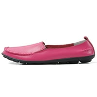 Žene Loafers Lagane kožne cipele Okrugli nožni stanovi Neklizajući klizanje na povremenim cipelama Žene prozračne breskve ružičaste 10