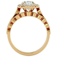 Superjeweler Carat ovalni oblik Moissite Prodavaonice set u karatu žuto zlato za žene