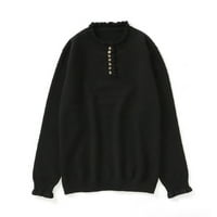 Vrhovi za ženske gumb dolje bluze udobna bluza na casual gumb nacrtaju pulover puloverske majice dugih