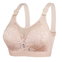 Pedort Sports Bra Ženski pamuk Push Up Bras Visoka podrška Prednji zatvarač Daisy Bras Beige, 100c