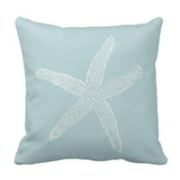 Set jastuka Plavi bijeli koraljni mor Zelena zvijezda Vintage Starfish Pastel Seapoam Bacite jastučnicu