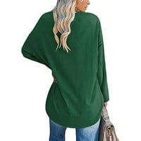 Fragarn ženske bluze za plaćanje majica Modna labava ženska gornja boja solid labav pad ramena rukav