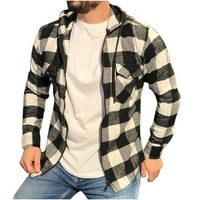 Muški klasični gumb dolje Ispis labave majice Casual Jesen tanke jakne s dugim rukavima sa džepovima s grudima