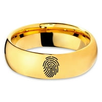Tungsten Sigurnosni otisak prsta za skeniranje prsten za muškarce Žene Udobne cipele 18K žute zlatne kupole Polirano