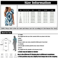 Ženski bluze s kratkim rukavima plus veličina PEPLUM grafički otisci Žene plus košulje V-izrez Ljetni