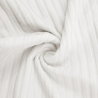 Entyinea Womens Plus veličine vrhova uzročno bez rukava bez rukava pletena V izrez puna boja majica bijela s