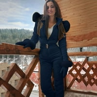 Shiusina ženska modna casual gusta vruća skisuit za skijanje na otvorenom na otvorenom na otvorenom - plavi XXXL