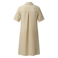 B91XZ Formalne haljine za žene Ženske dugme Kratki rukav Jednostavna majica Ležerne ljetne kratke haljine